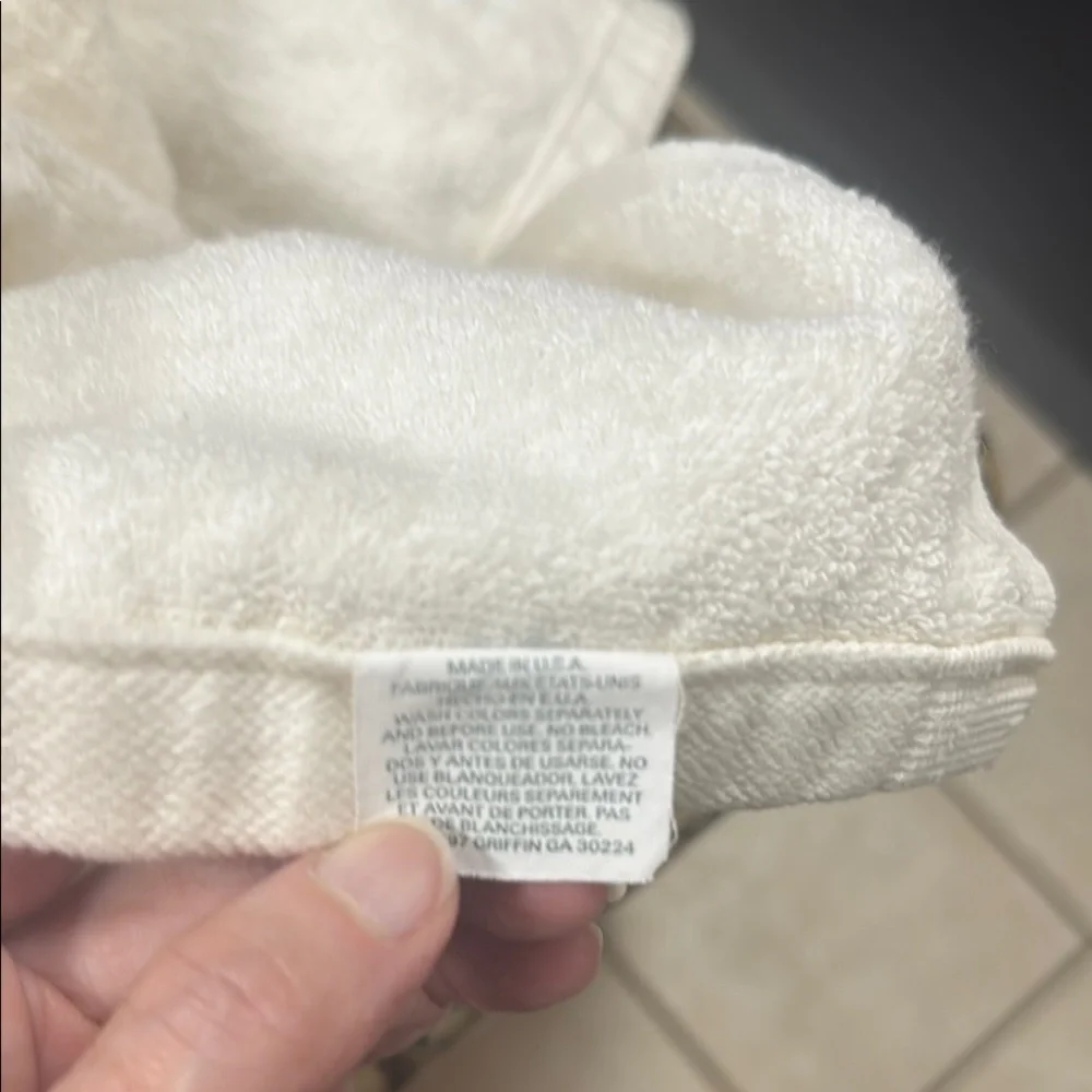 White Bath Towels With Colorful Embroidered Fish & Blue Border